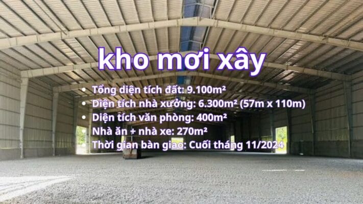 Cho Thuê Kho Xưởng Mới Xây