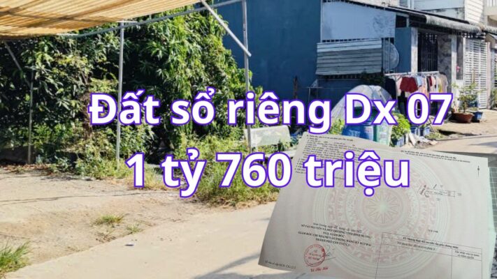 Bán đất đường nhánh dx 07 phường tân vĩnh hiệp tân Uyên Bình dương