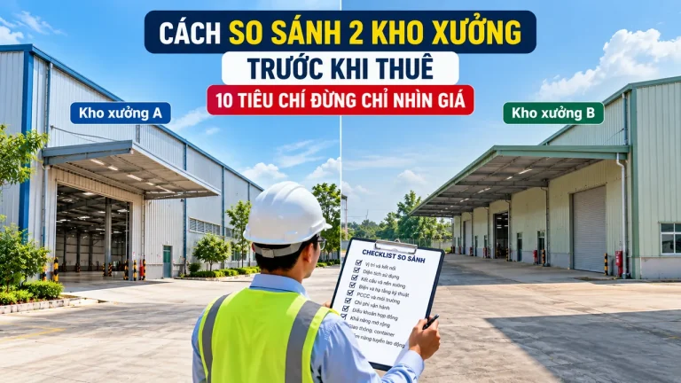 So sánh 2 kho xưởng trước khi thuê theo các tiêu chí vận hành thực tế