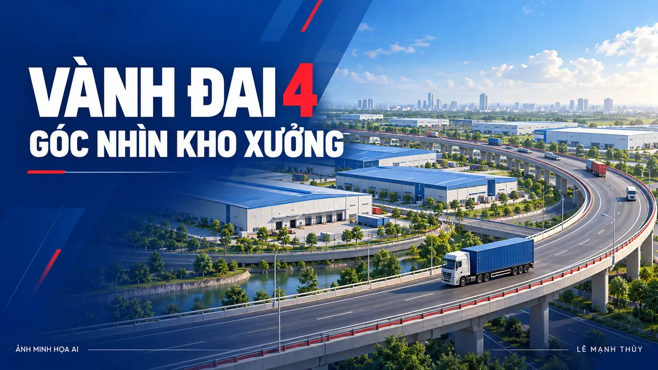 Minh họa tuyến đường kết nối khu kho xưởng cho bài Vành đai 4 qua Bình Dương